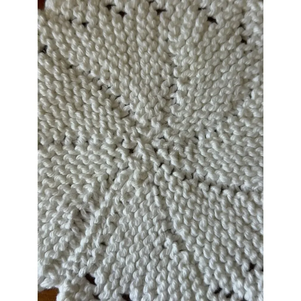 Vintage Crochet Pot Holder Bundle Set 4 Handmade Kitchen Decor White Red Cream